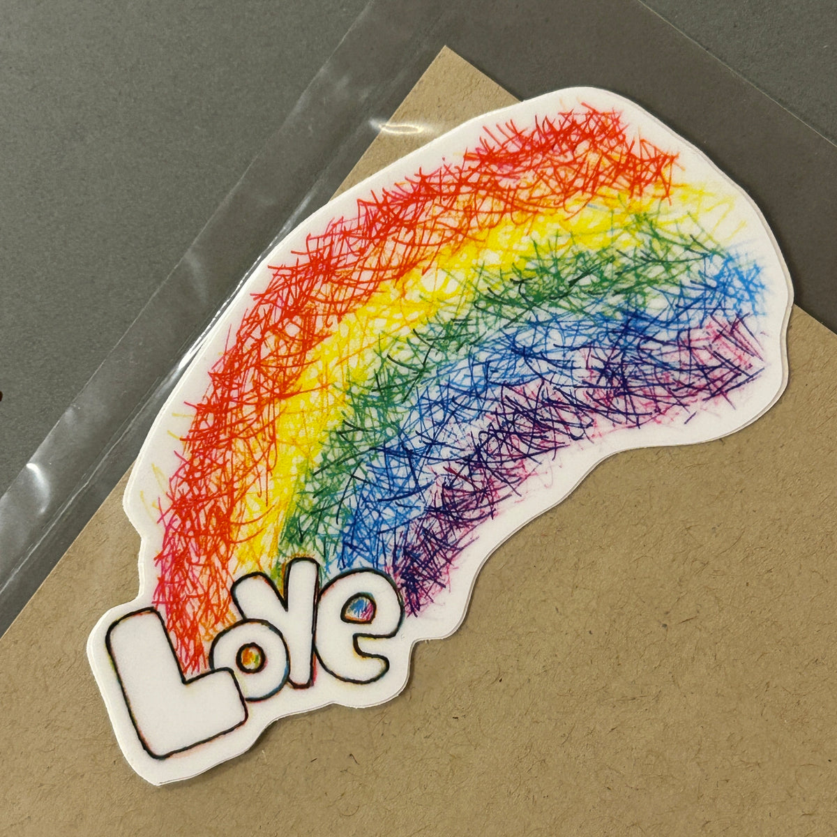Sticker Rainbow with Love