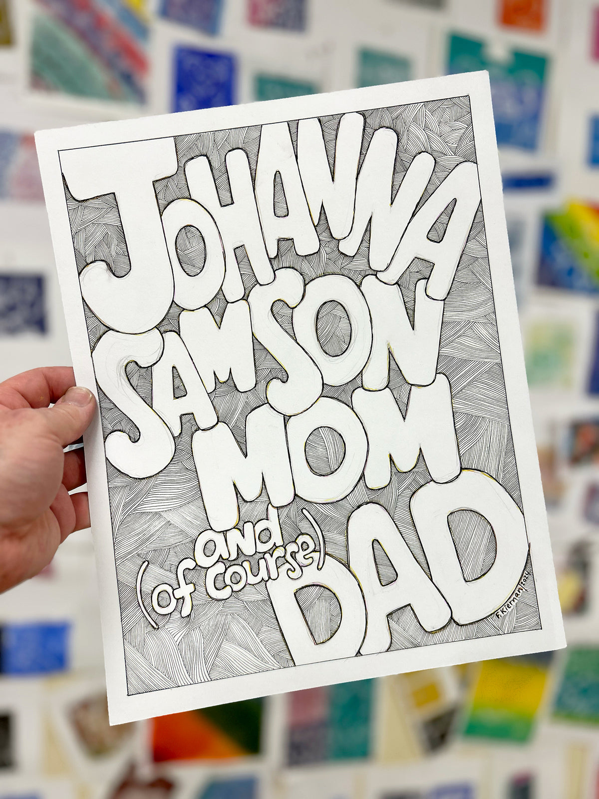 Your Family hand-lettered by Frank