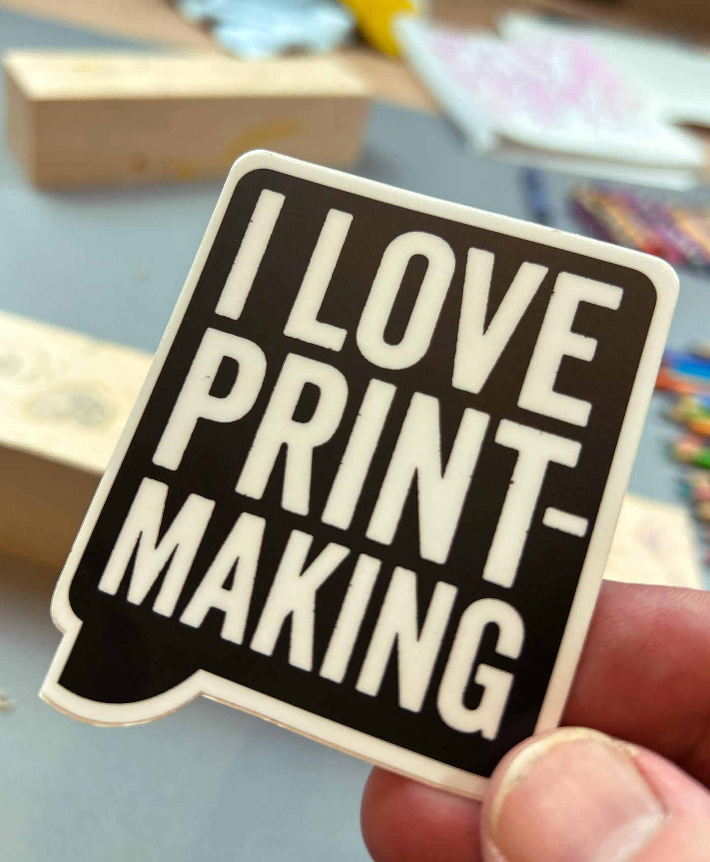 Sticker Printmaking I Love Printmaking Sticker - Little Pulp