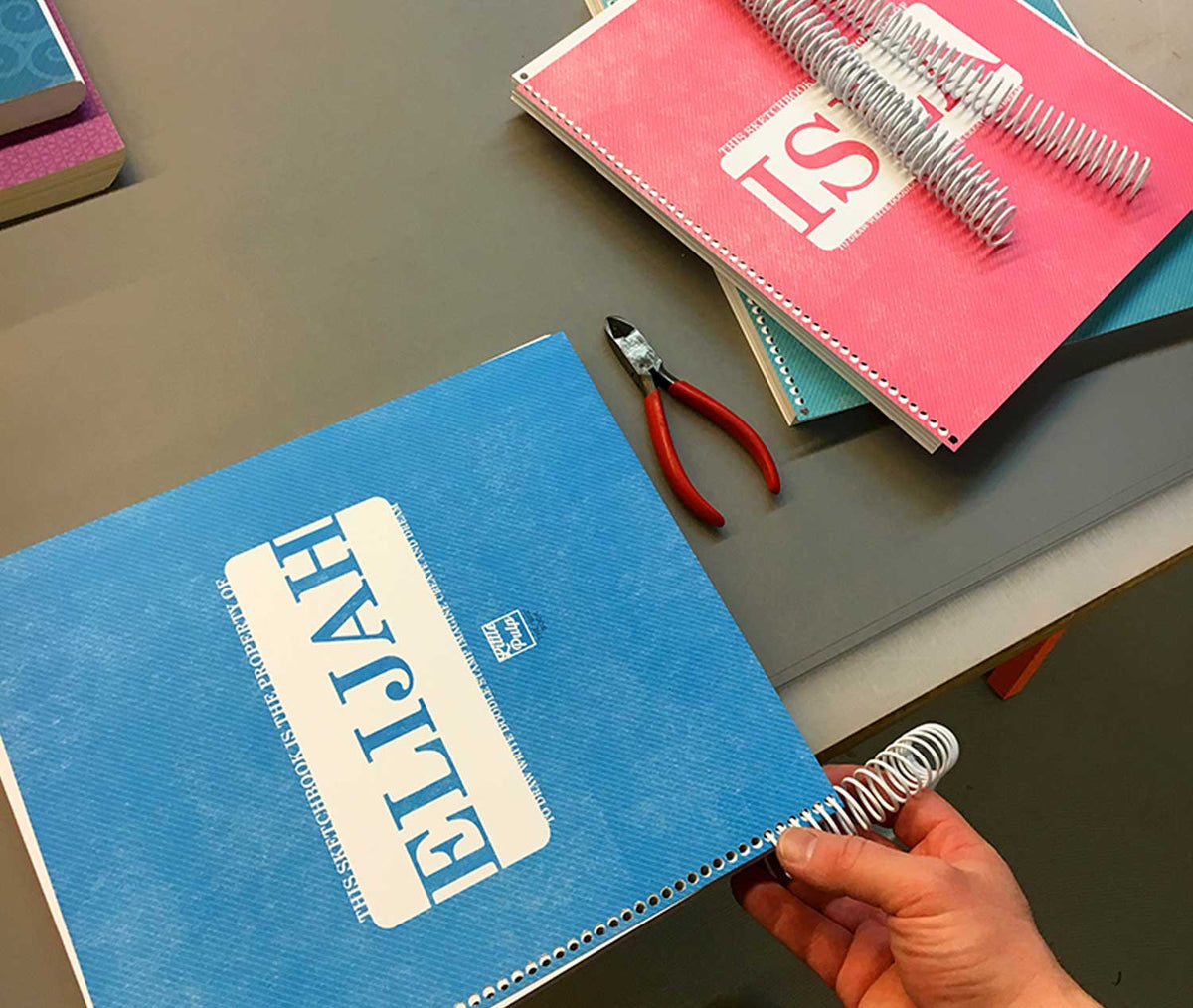 Extra-Large Personalized Sketchbook in Blue - Little Pulp