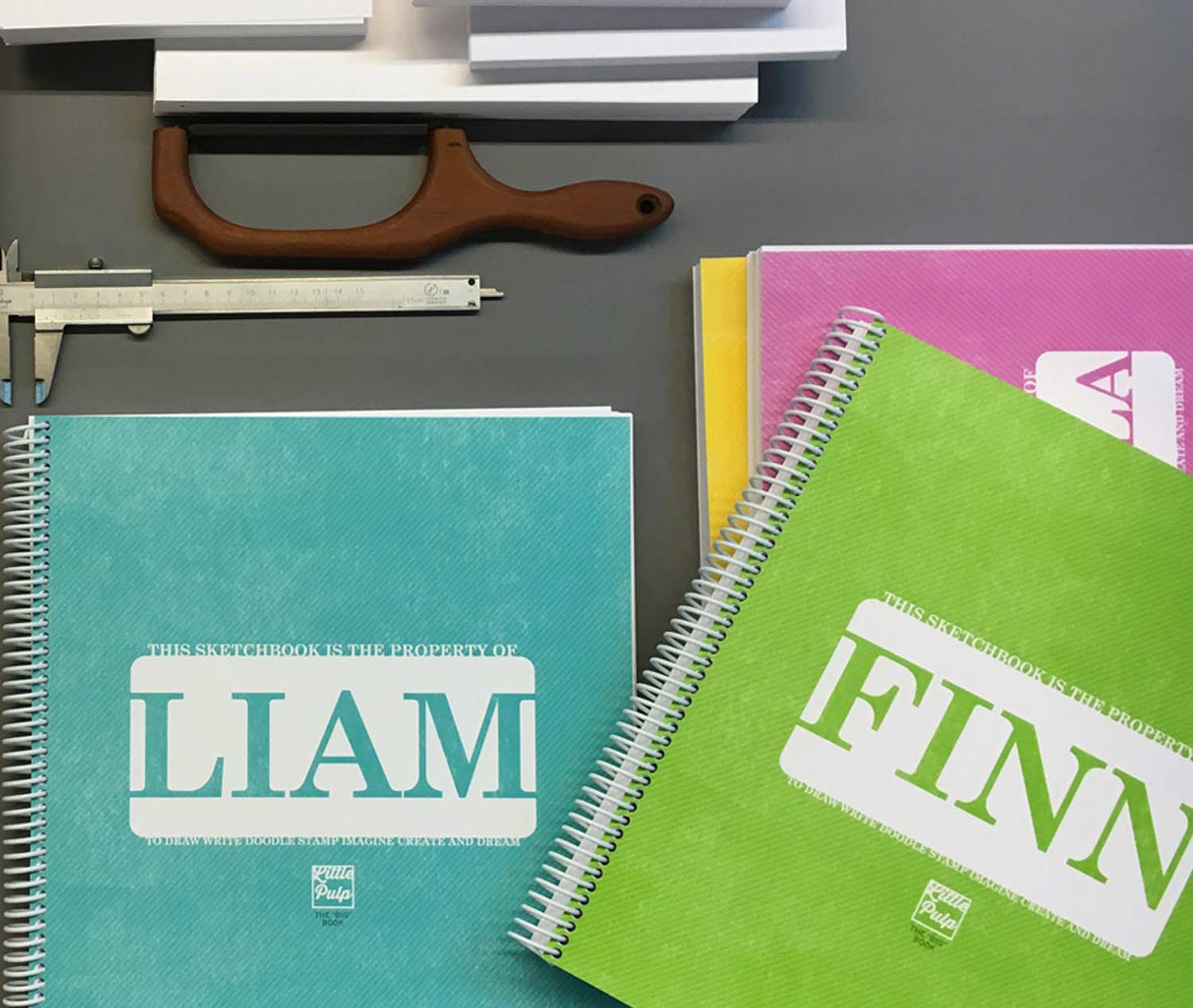 Extra-Large Personalized Sketchbook in Green