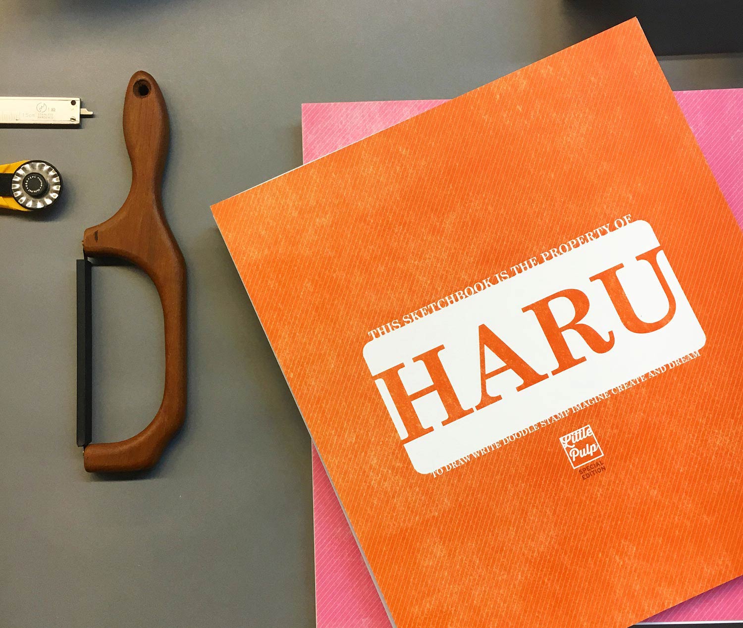 Extra-Large Personalized Sketchbook in Orange