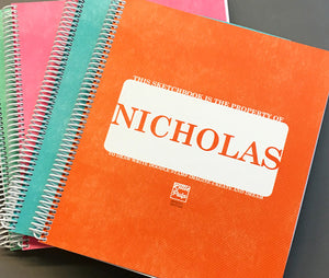Extra-Large Personalized Sketchbook in Orange