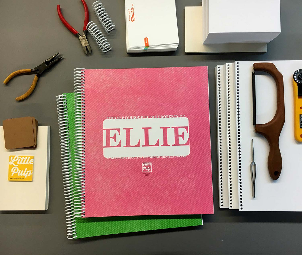 Extra-Large Personalized Sketchbook in Pink - Little Pulp