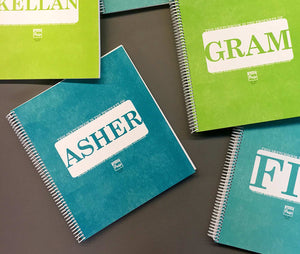 Extra-Large Personalized Sketchbook in Turquoise