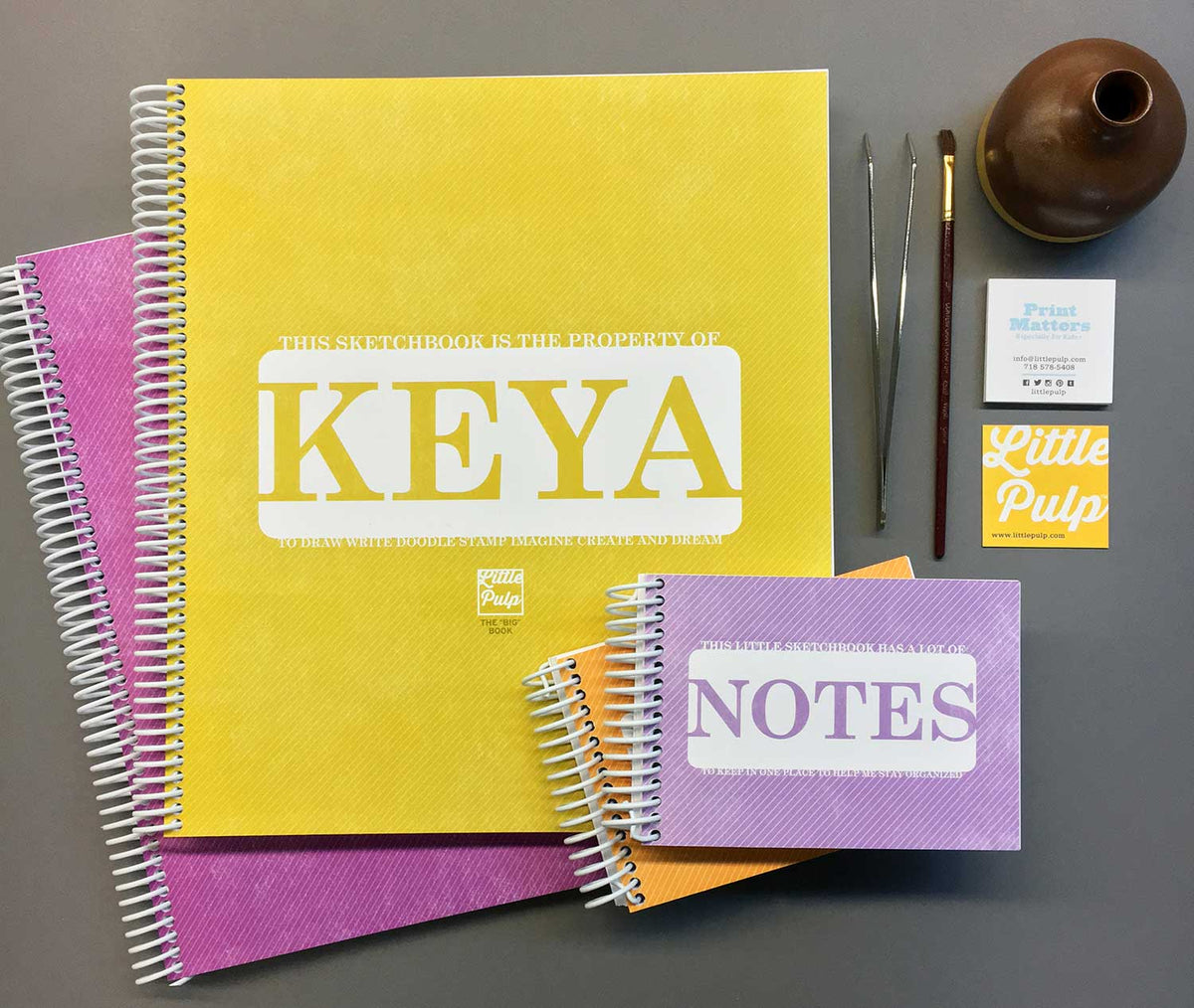 Extra-Large Personalized Sketchbook in Yellow