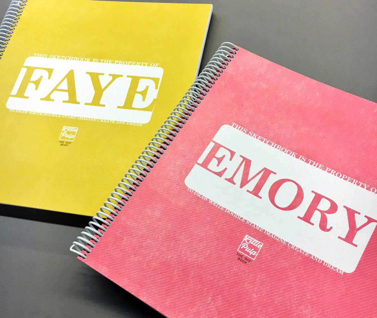 Extra-Large Personalized Sketchbook in Yellow - Little Pulp